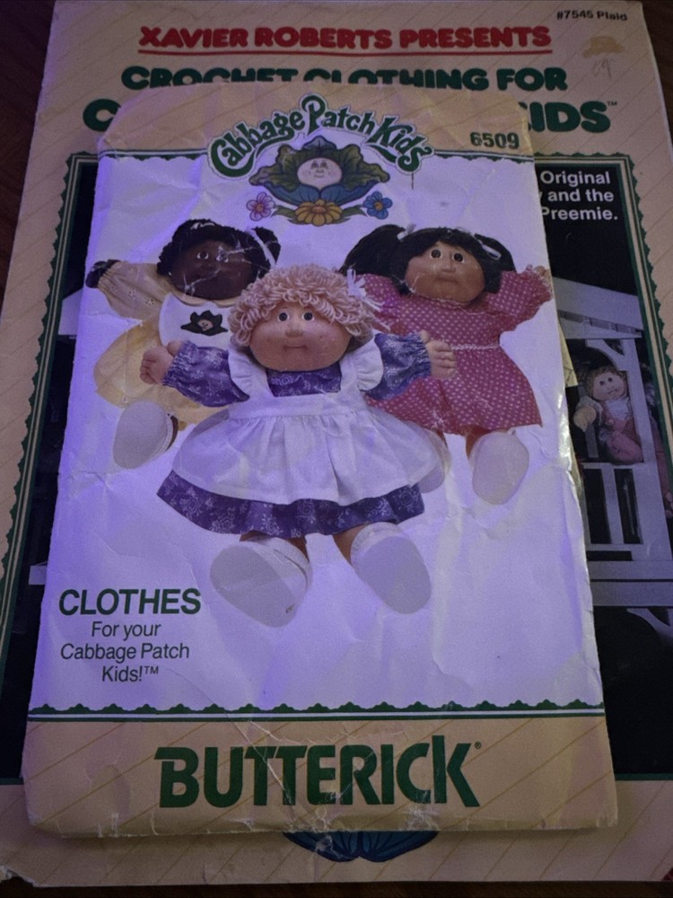 Crochet For Cabbage Patch Kids 7545 Xavier Roberts 1982 +2 Patterns Incomplete