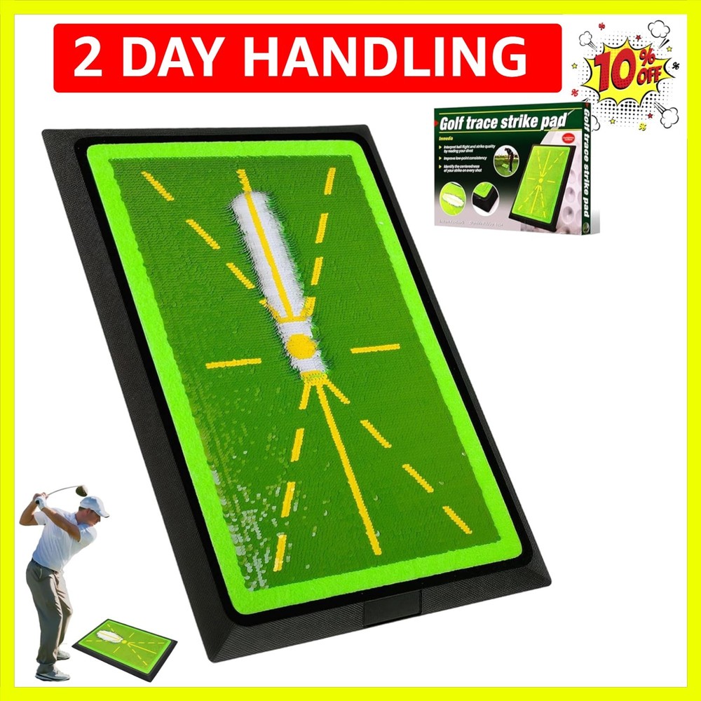 Golf Hitting Mat, Urgrade Golf Training Mat, Golf Practice for Swing Path Fee...