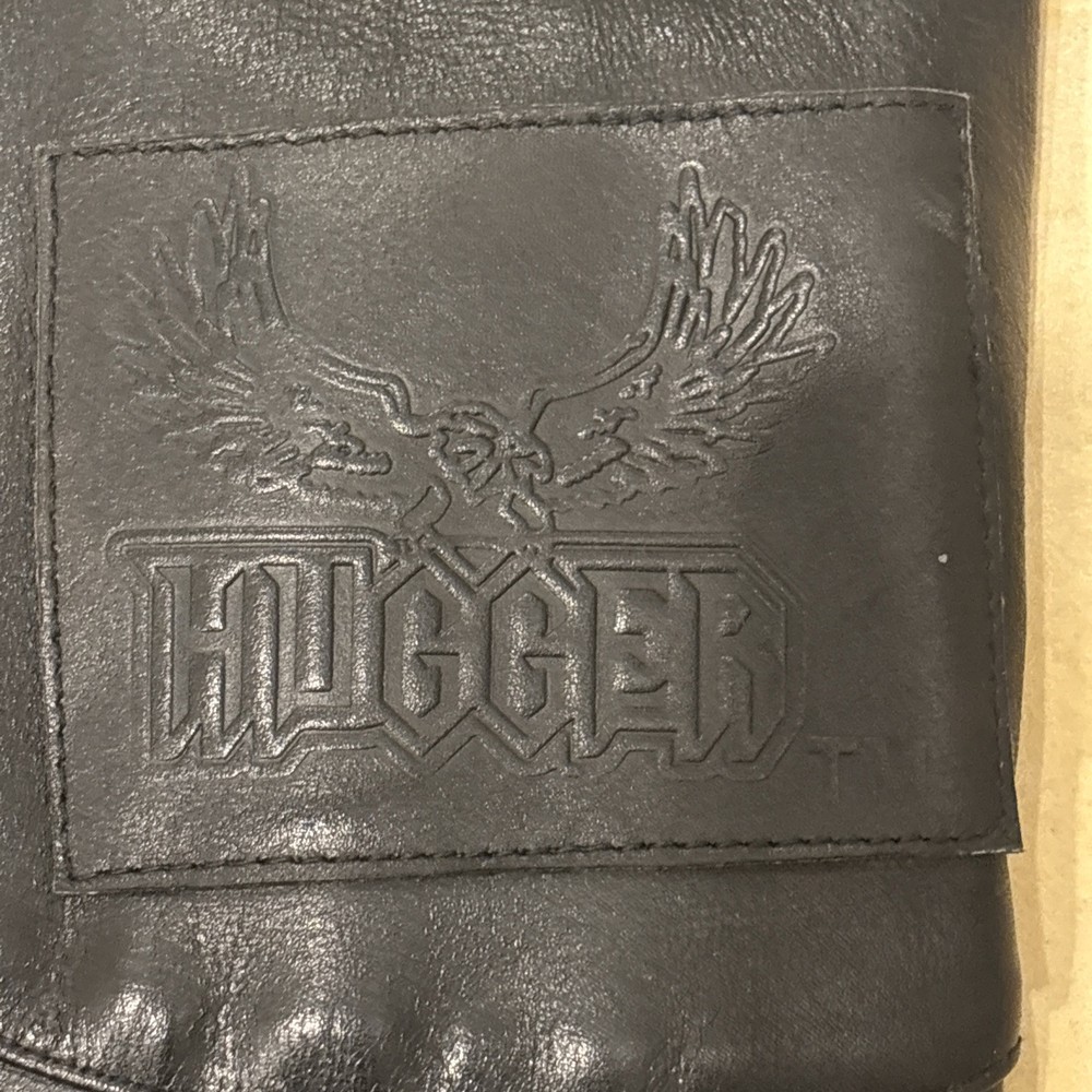HUGGER Vintage Black Leather Chaps Size Large