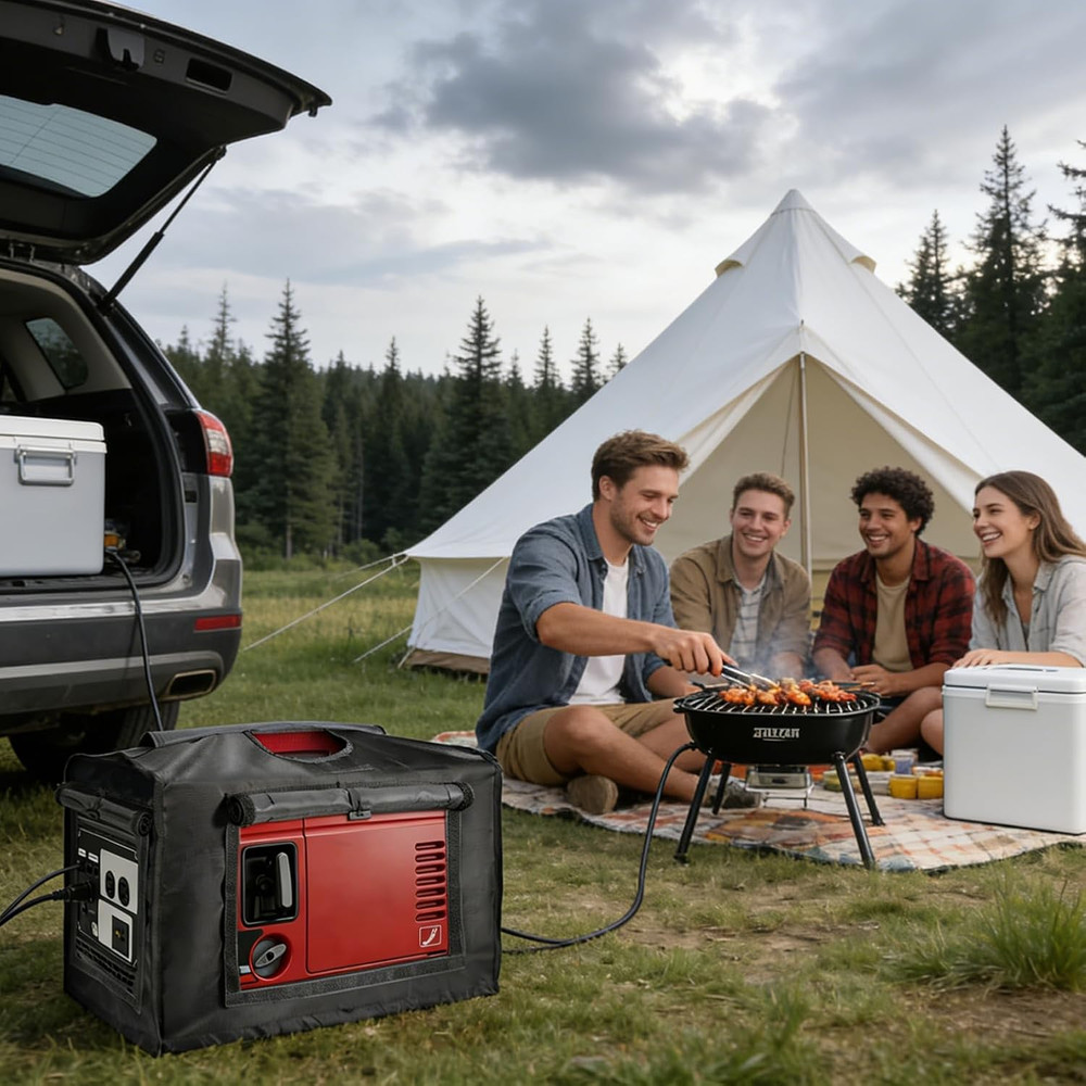 Generator Cover While Running,Opened Double-Layer 600D Portable Generator Tent f