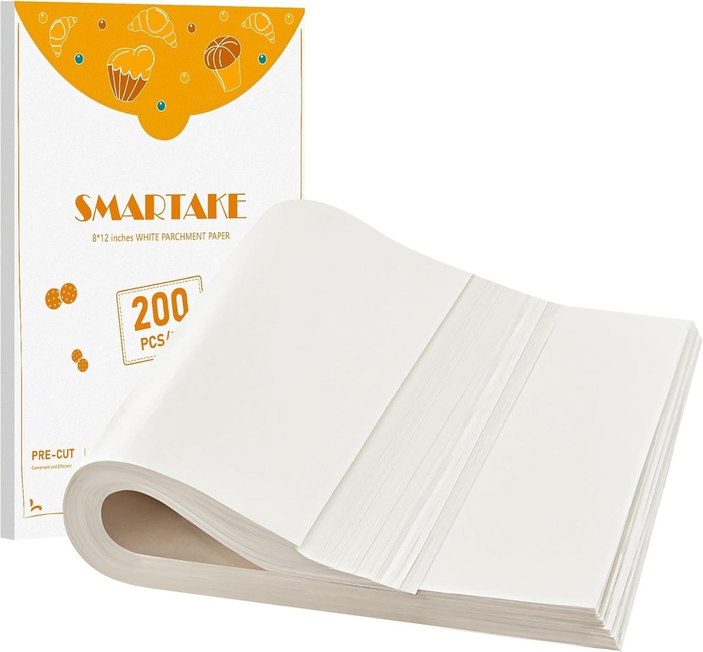 Versatile 8x12 Inch Parchment Paper, 200 Non-Stick Baking Sheets for All Needs