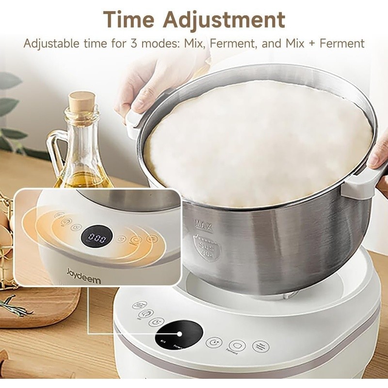 Electric Dough Maker W/ Fermentation Function 3.7Qt Stainless Steel Mixer New