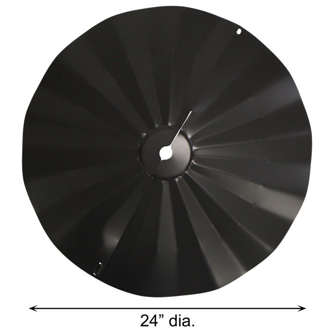 Erva Wrap-Around Pole Mount Squirrel Baffle, Black, 24" dia.
