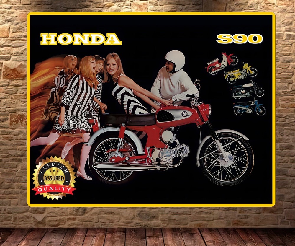 Honda S90 - 1960s - Rare - Metal Sign 11 x 14