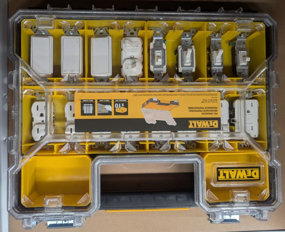 Receptacle/Switch Inserts for DeWalt Shallow Pro Organizer