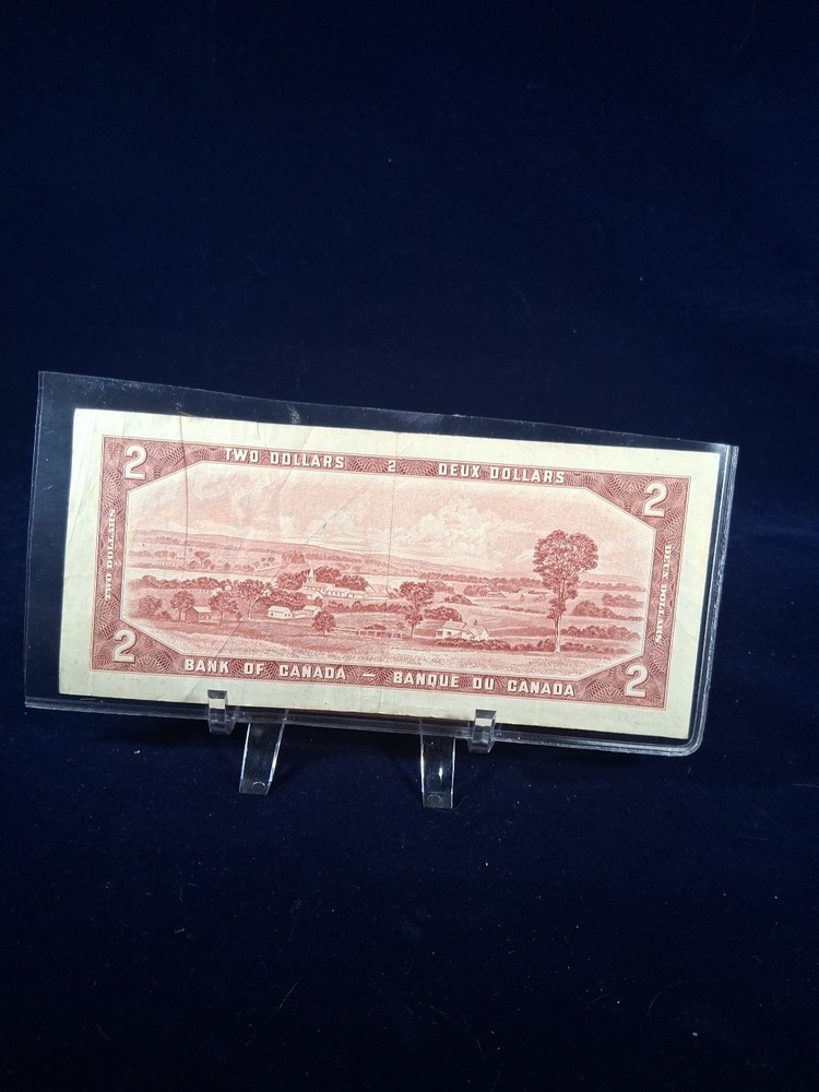 1954 CANADA 2 DOLLAR BANKNOTE V.F SIGN BETTLE RASMINSKY