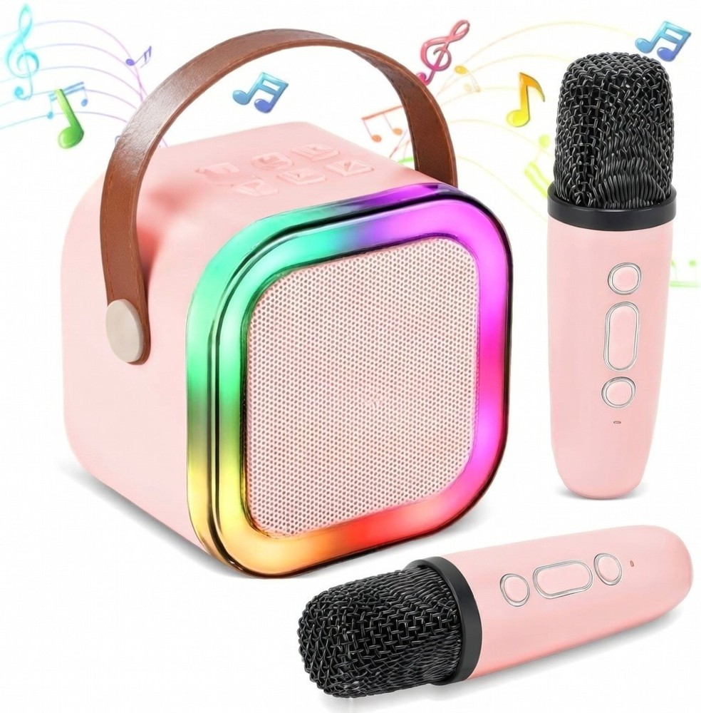Karafun Pink Portable Bluetooth Speaker Mini Karaoke Machine Tested & Working