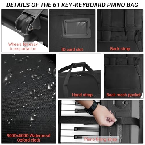 73/76 Key Keyboard Case with Wheels & Adjustable Shoulder Straps– Padded