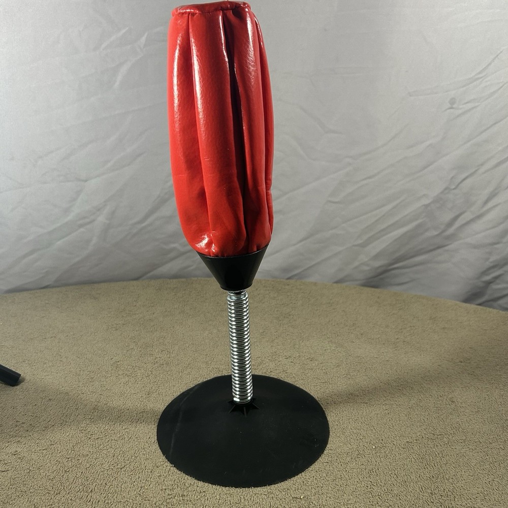 Mini Reflex Punching Bag Tabletop Boxing Trainer Red Spring Mounted 14in