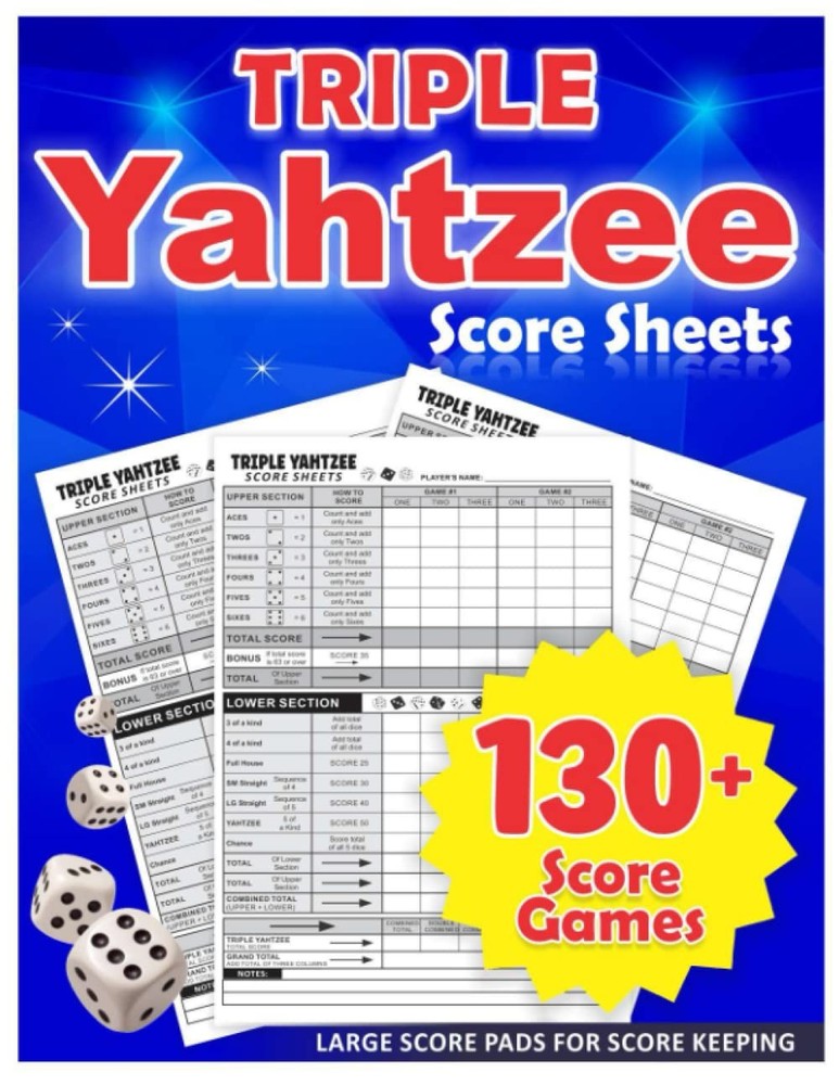 Triple Yahtzee Score Sheets: Pads with 130+ Pages,...