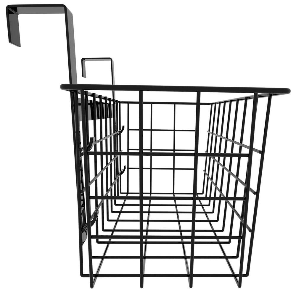 MaraFansie Basket with Hook, Grid Storage Basket, Over the 2 PACK, Black