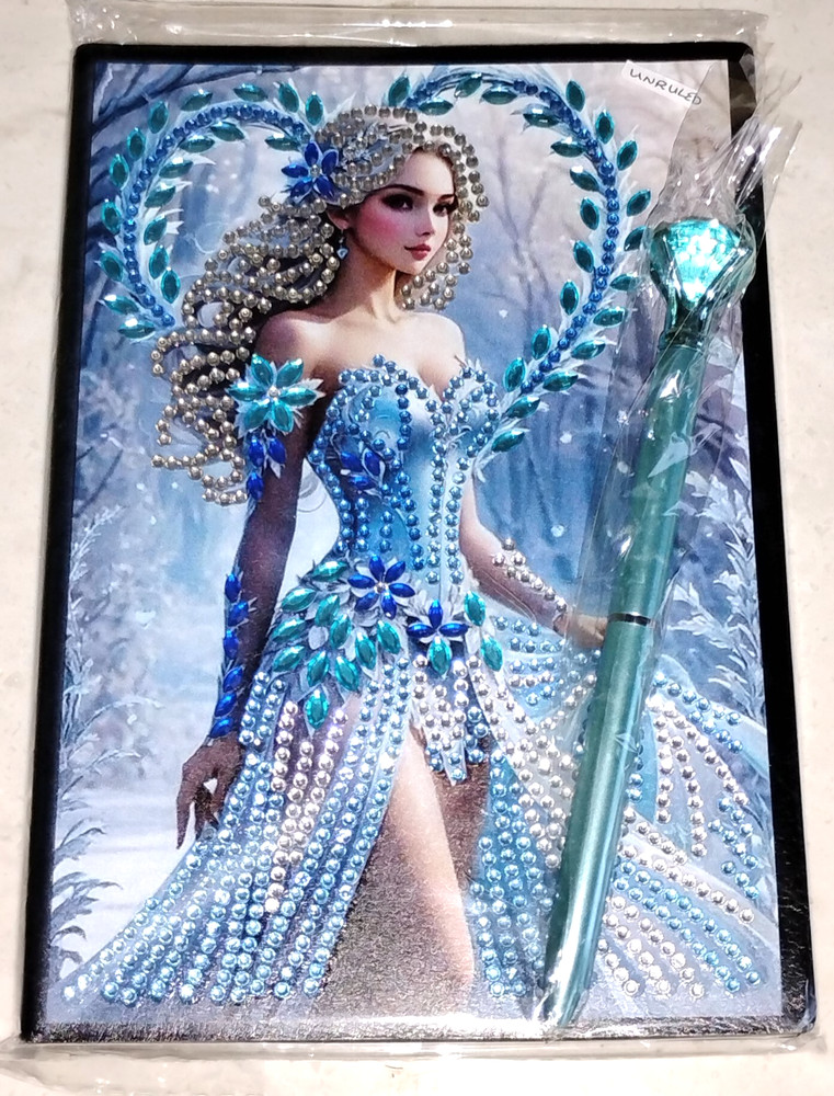 Frozen Ice Princess Notebook - Blue Diamond Art Journal & Pen Set, New/SEALED