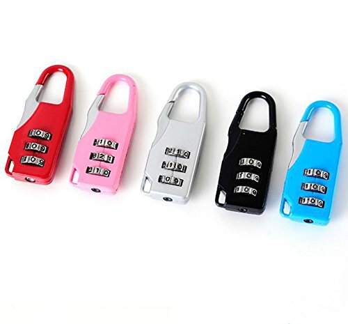 5Pcs Mini Backpack Zipper Padlock with 3 Digits Combination for Luggage Suitcase