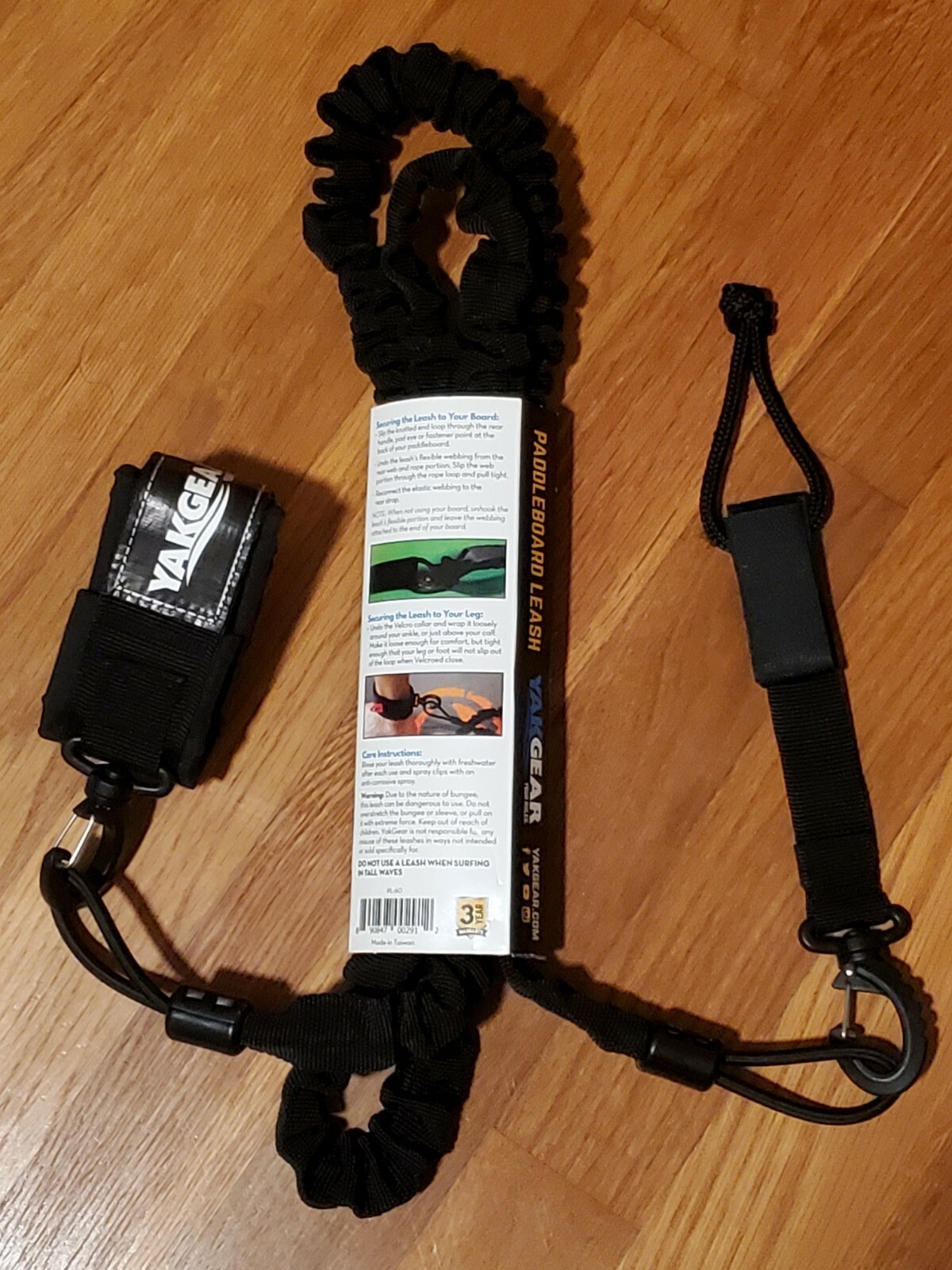 YakGear 72" Stand Up Paddleboard Leash - PL-60 - Black - Use w/ Any Paddle Board