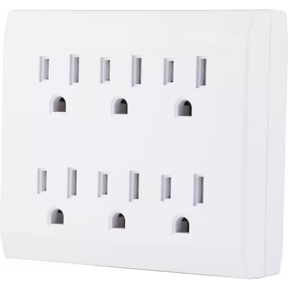 6-Outlet Sur Protector Tap with Tamper Resistant, White