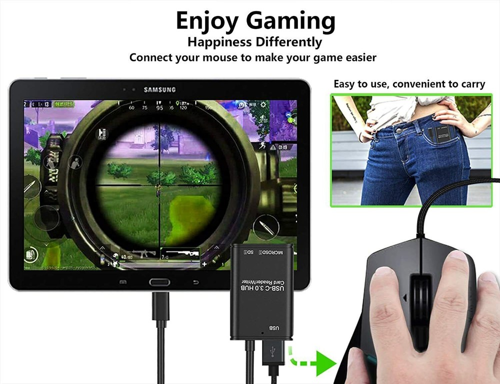 USB C to SD Card Reader Writer OTG Adapter USB 3.0 Micro SD Memory Card Reader