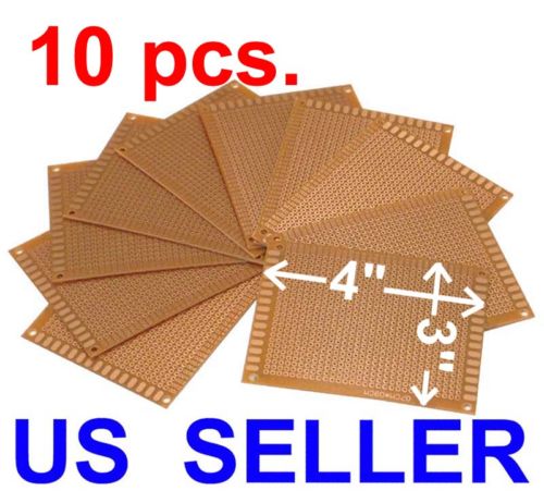 10 pcs 3x4"(7x9cm) Prototyping PCB Printed Circuit Board Prototype Breadboard