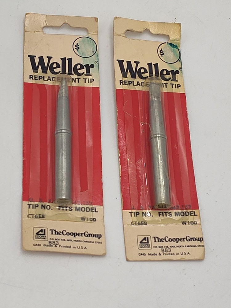 (2) Weller CT6E8 Replacement Tip Made in U.S.A.