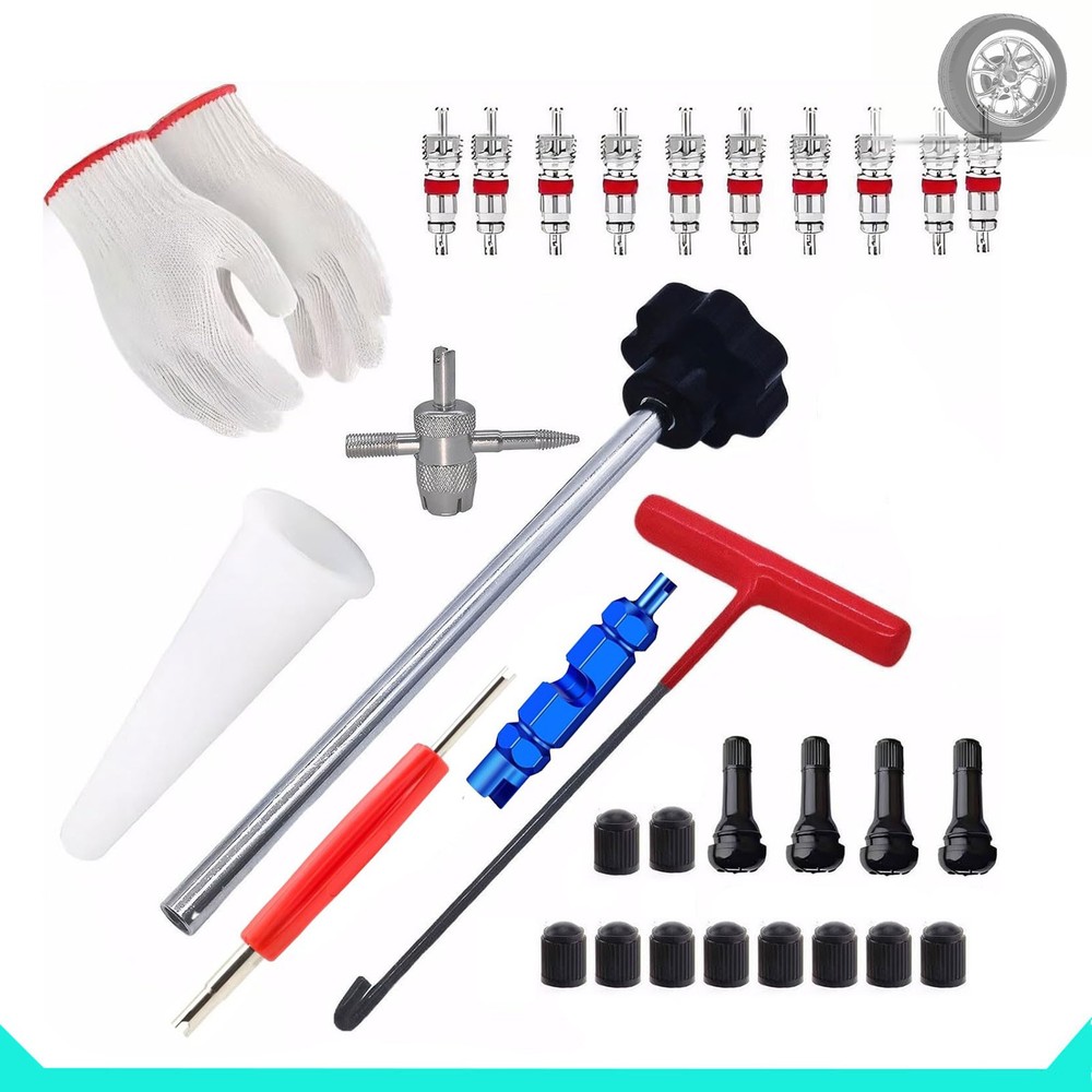 For TR413 Valve Core Tire Valve Stem Core Remover Installer Replacement Tool Kit