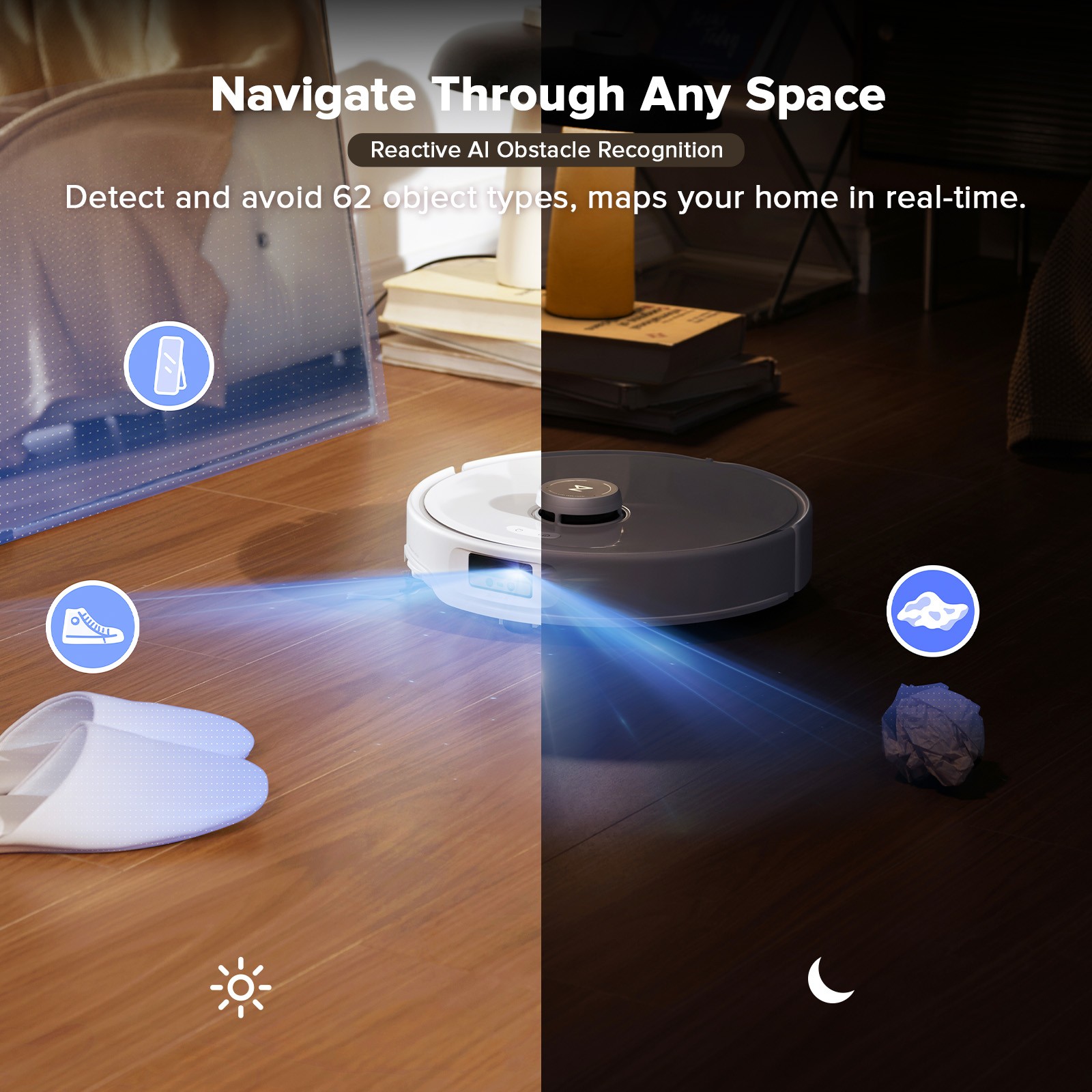 Roborock Qrevo Curv Vacuum&Mop,18500Pa,Zero-Tangling,FlexiArm Tech - Refurbished