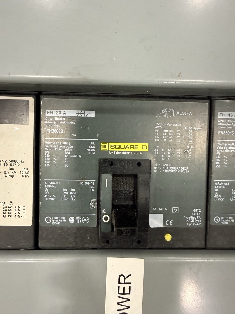 Square D I-Line Panelboard 400A 480V 3PH w/ Main Breaker + Multiple Breakers