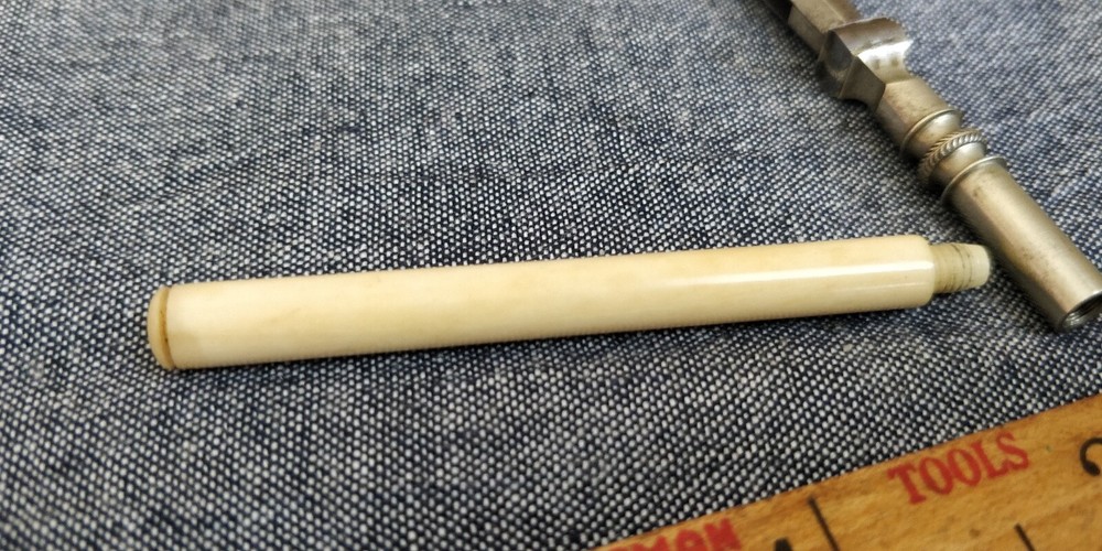 Vintage drafting Pen with white handle Bone?