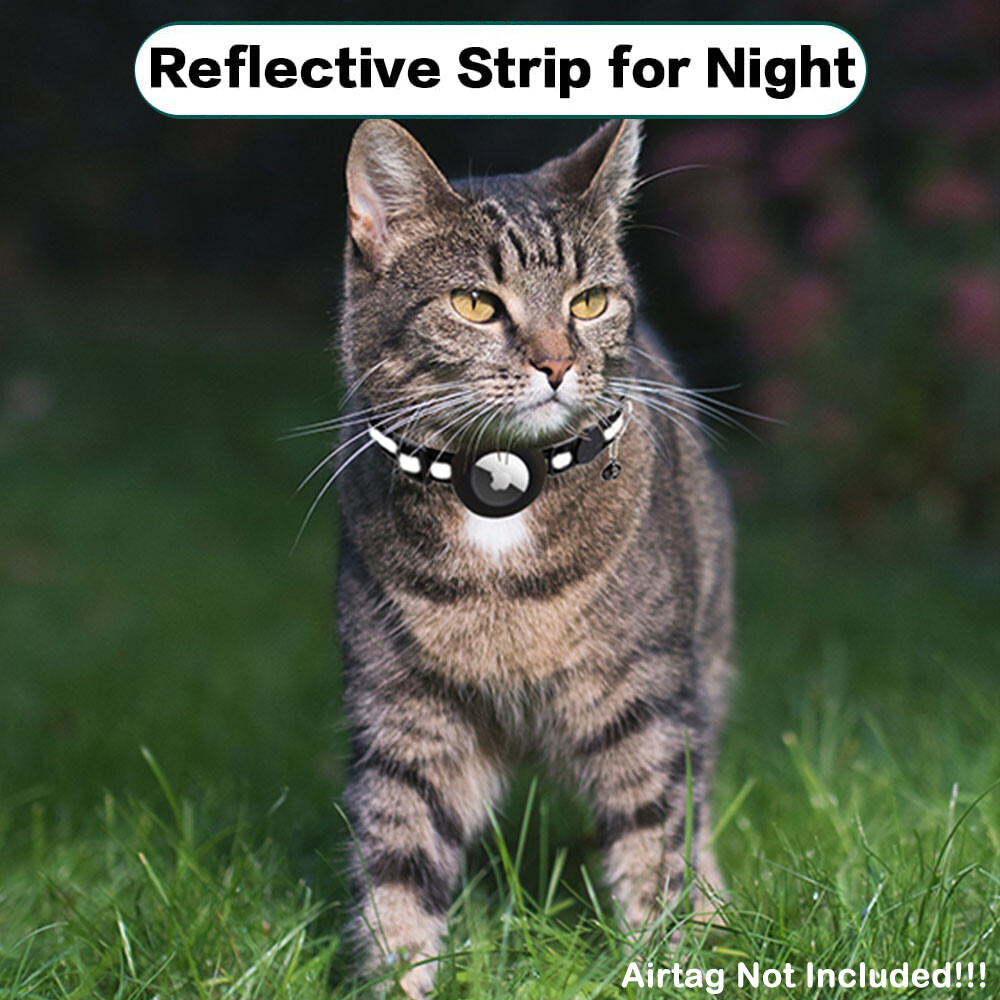 Airtag Cat Collar Breakaway Reflective Kitten For Apple Air Tag Holder Case Pet