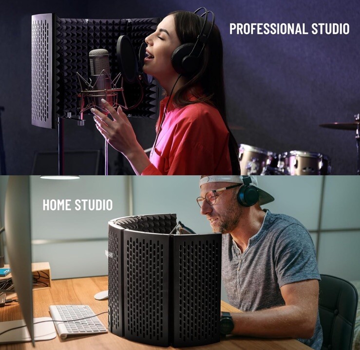 Microphone Isolation Shield, Studio Mic Sound Absorbing Foam Reflector