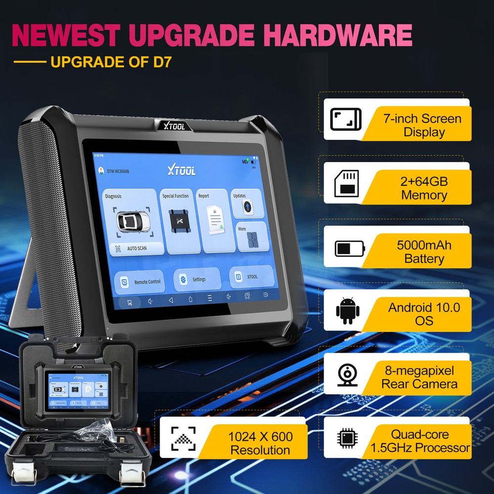 XTOOL D7W Auto Diagnostic Scan Tool 36+Resets E/CU Coding K`ey Programmer DOIP