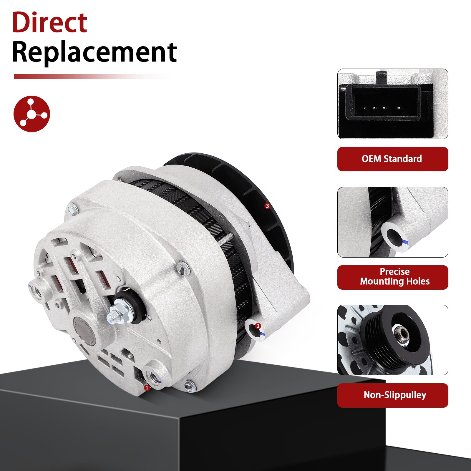 For Chevy Camaro 1994 V8 5.7L With Post B+ Terminal Alternator 10463680