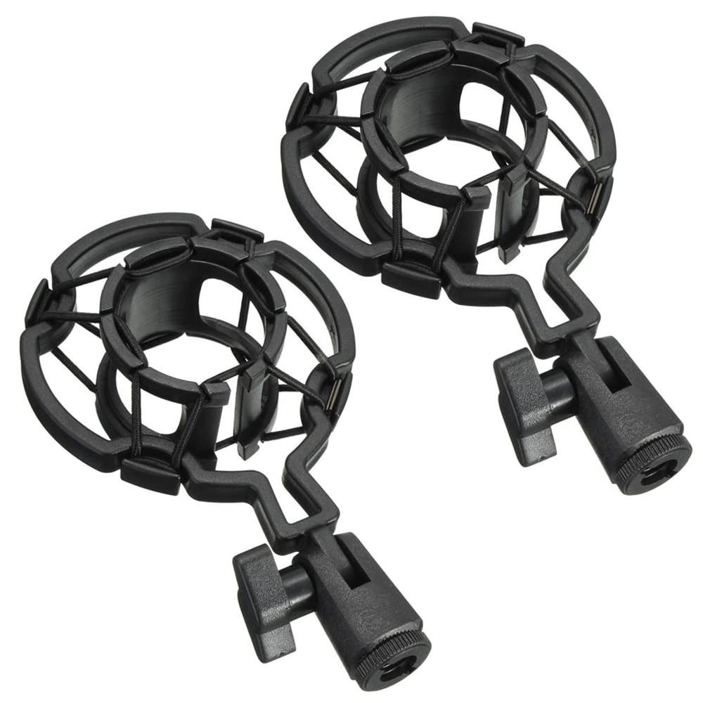 ThtRht 2 Pack Microphone Shock Mount Clip Universal Mic Mounts black