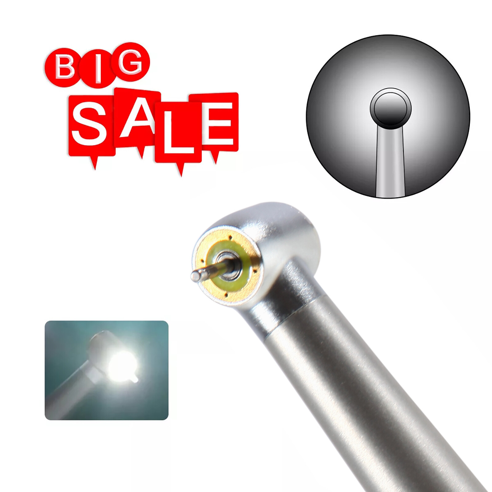 Dental LED High Speed Handpiece Shadowless E-Generator Air Turbine Handpiece 2/4