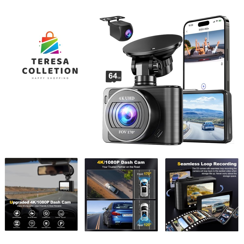 Equipped Dash Cam with WiFi, G-Sensor & 2- Support - Perfect for Drivers