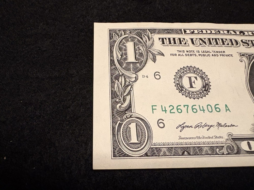 2021 $1 misaligned off center Note Error in excellent condition.