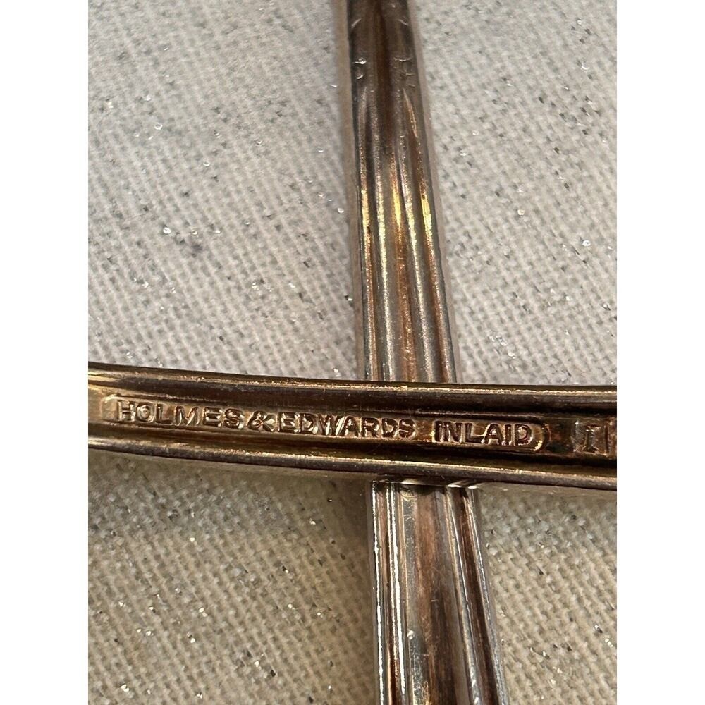 holmes edwards inlaid Deep silverplate flatware Two Teaspoons