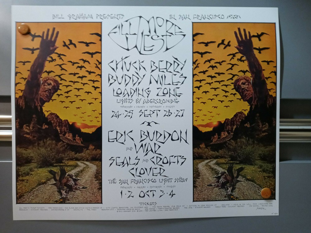 Chuck BeRRY Eric Burdon And War BG250-2 BiLL Graham FiLLmore PoSter