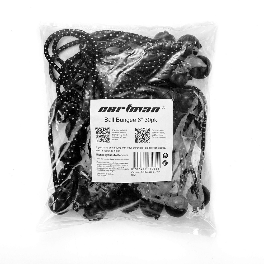 30-Pack 6 Inch Ball Bungee Cords for Canopy Ties with Elastic String