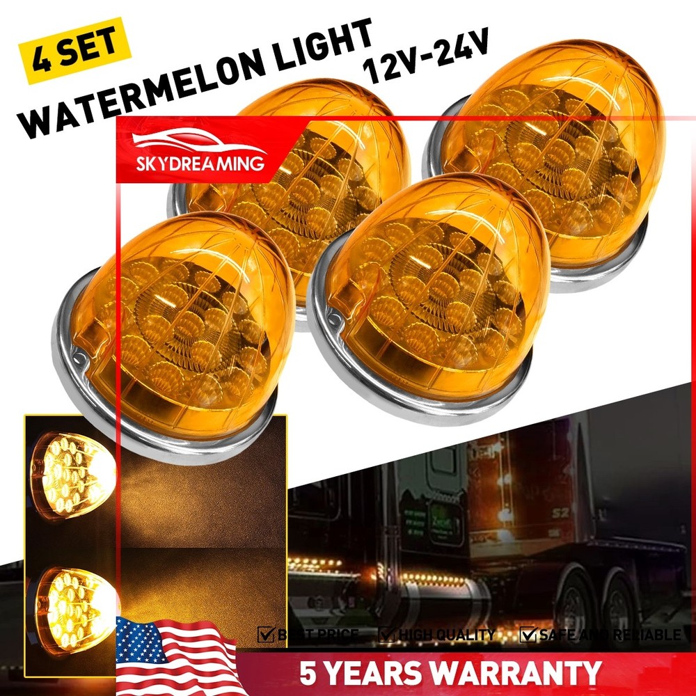 4x Watermelon amber Bunk Adapter Kit Light Conversion Kit W/ Bezel & Adapter Kit