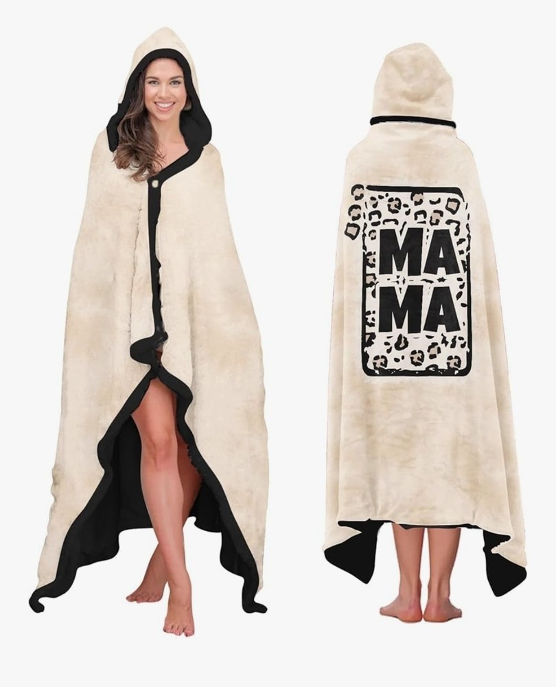 Vprintes Mama Leopard Frame Wearable Blanket