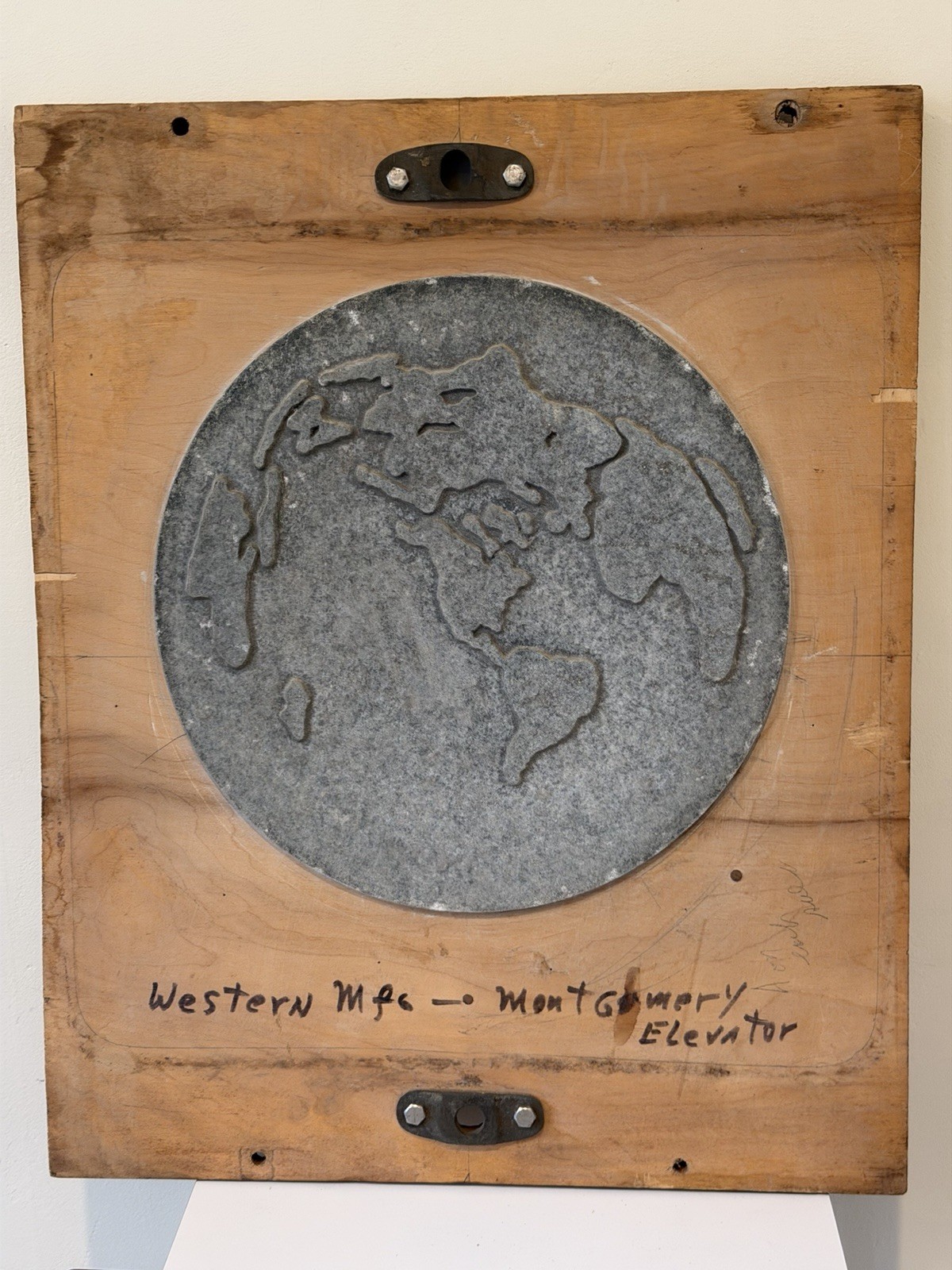 Mid Century Industrial Foundry Mold Wall Art Globe Earth Architectural Element