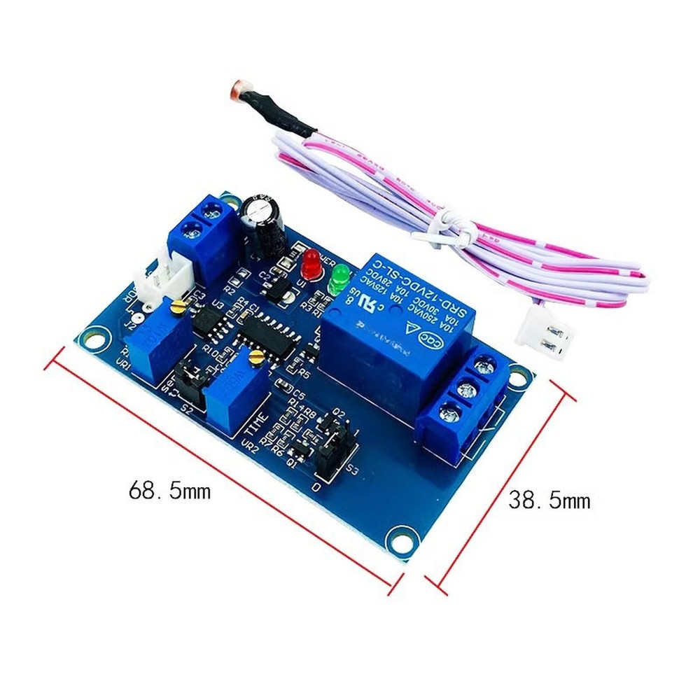 12V Photocontrol Relay Module Supports 10A Load Adjustable Light Threshold