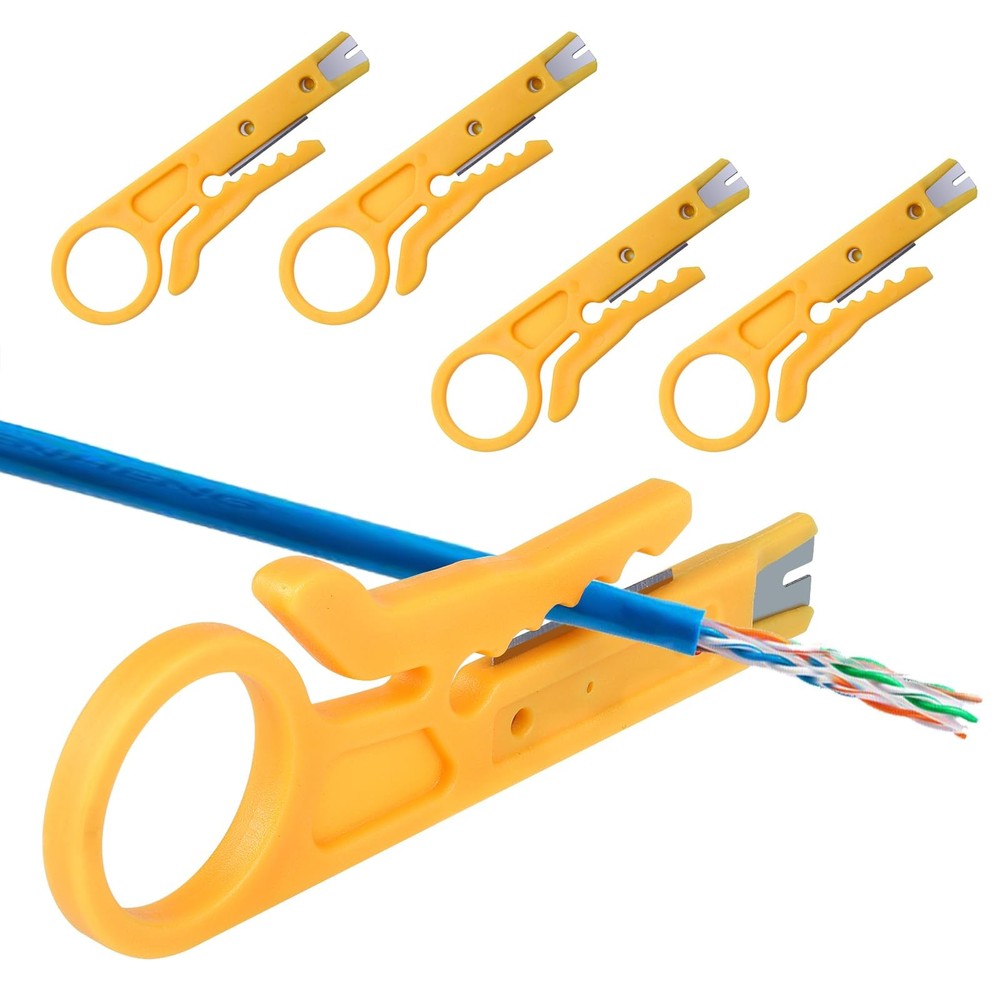 4 Pack Mini Wire Stripper Portable Crimping Tool Network Yellow