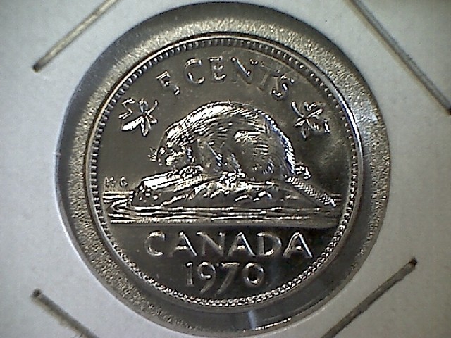 1970 (A) Canada Uncirculated, Proof-Like, - 5 Cent Coin