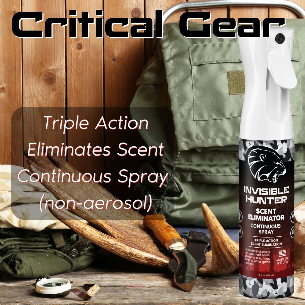 Invisible Hunter Scent Elimination Spray/Refill Bundle; Triple Action Control