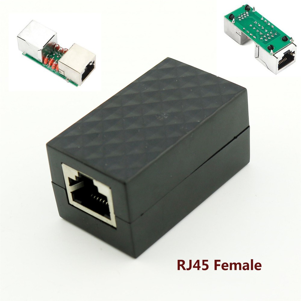 Lightning Arrester Ethernet Surge Protector RJ45 Adapter Network Protect Device