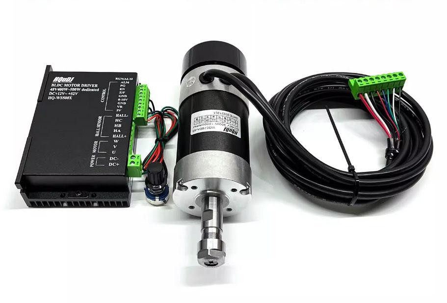 48V 400W Brushless Spindle Motor ER11 Bracket DC Speed Driver Controller 57mm
