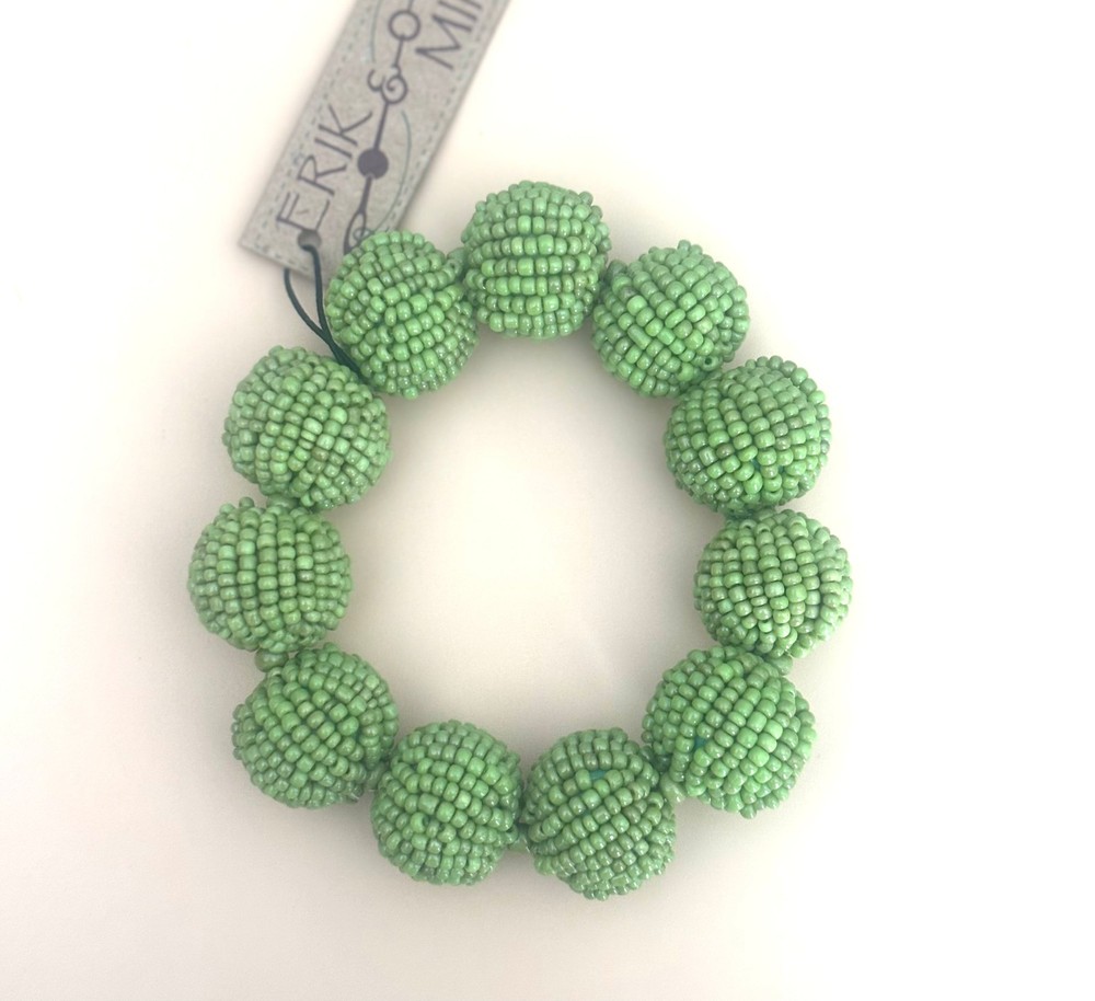 Ball bracelet Lime stretch elastic Antique Lime