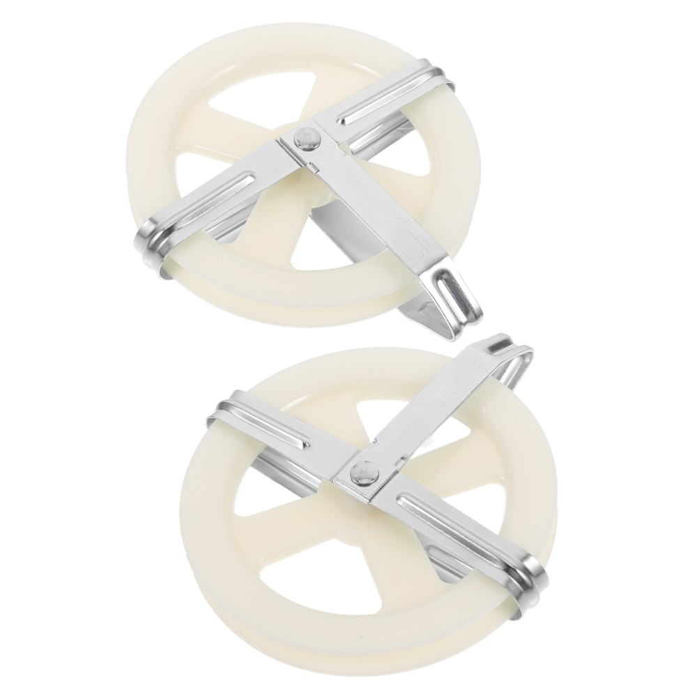2 Pcs Clothes Line Wheel Hanging String Pulley Drying Rope Clotheslines