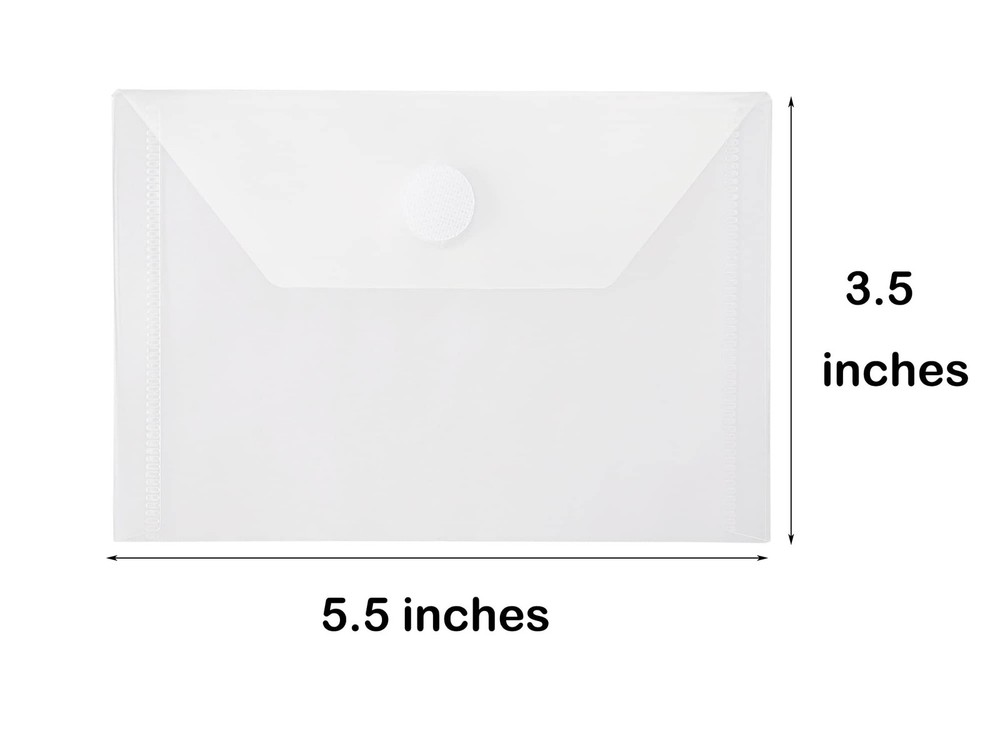 YESSART 3x5 Plastic Envelopes w/ Hook & Loop Closure, 80 Pack