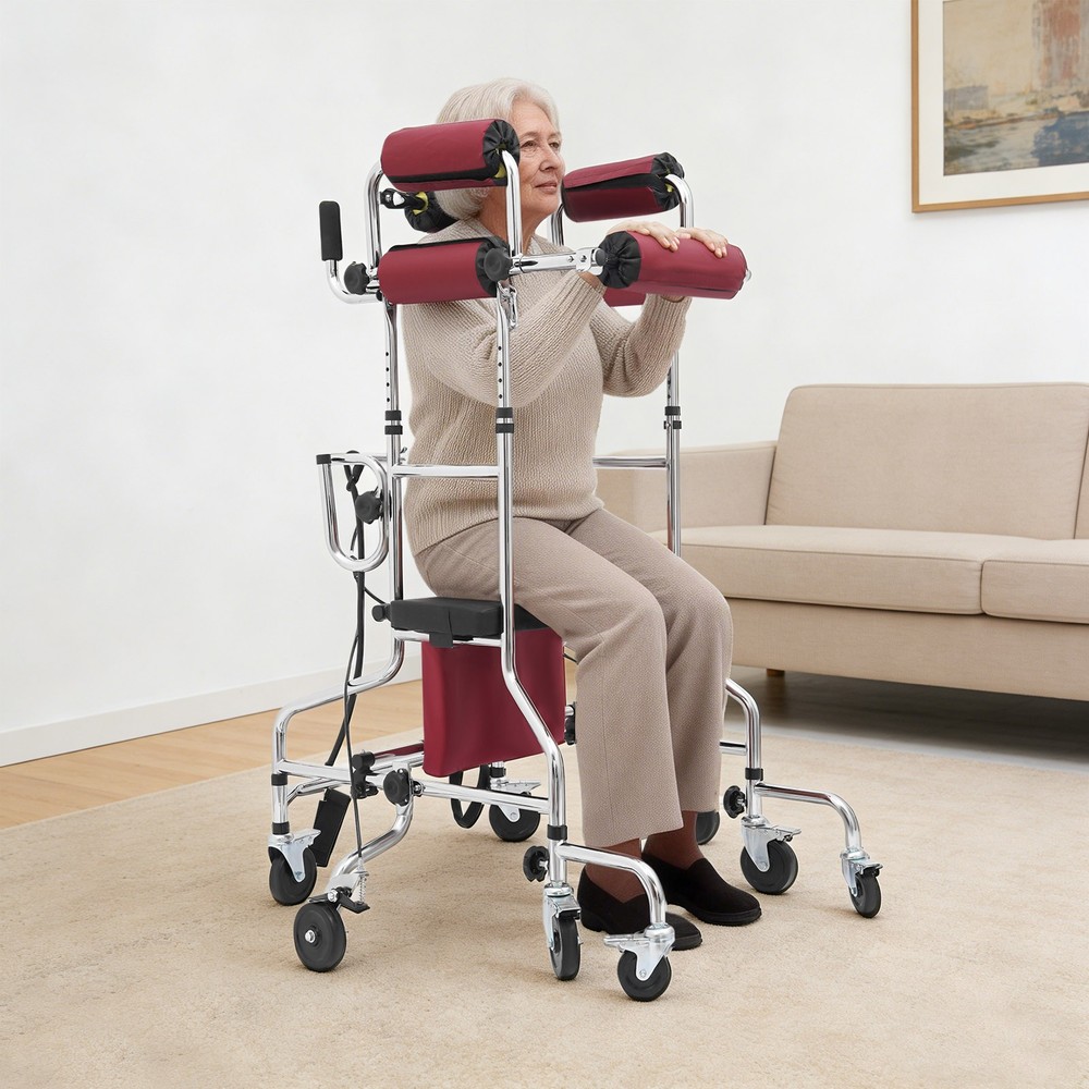 Female Rolling Walker for Elderly, Adjustable Height 8 Wheels Mobility Aid 220lb